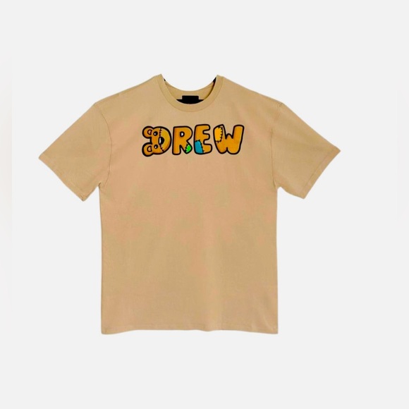 NEW 🔥 Drew House Teddy Font Sand Tee Creme